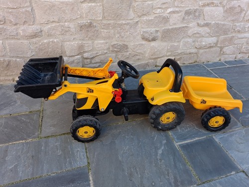 Jcb kids yellow pedal ride - pedal, ride-on