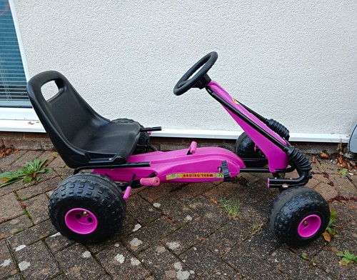 Pink pedal kart ride on - pedal, go-kart